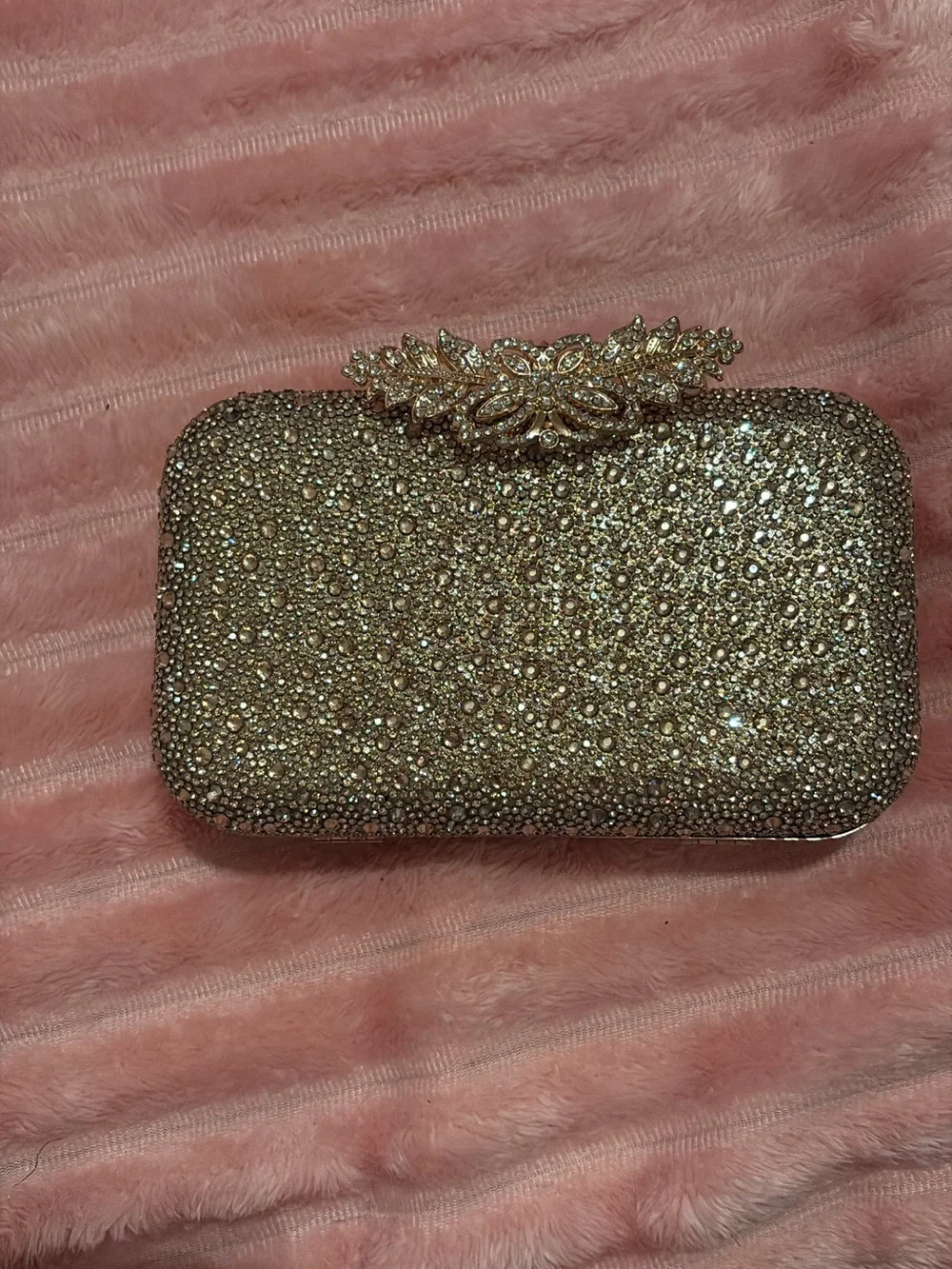 Sparkling Gold Crystal Evening Clutch